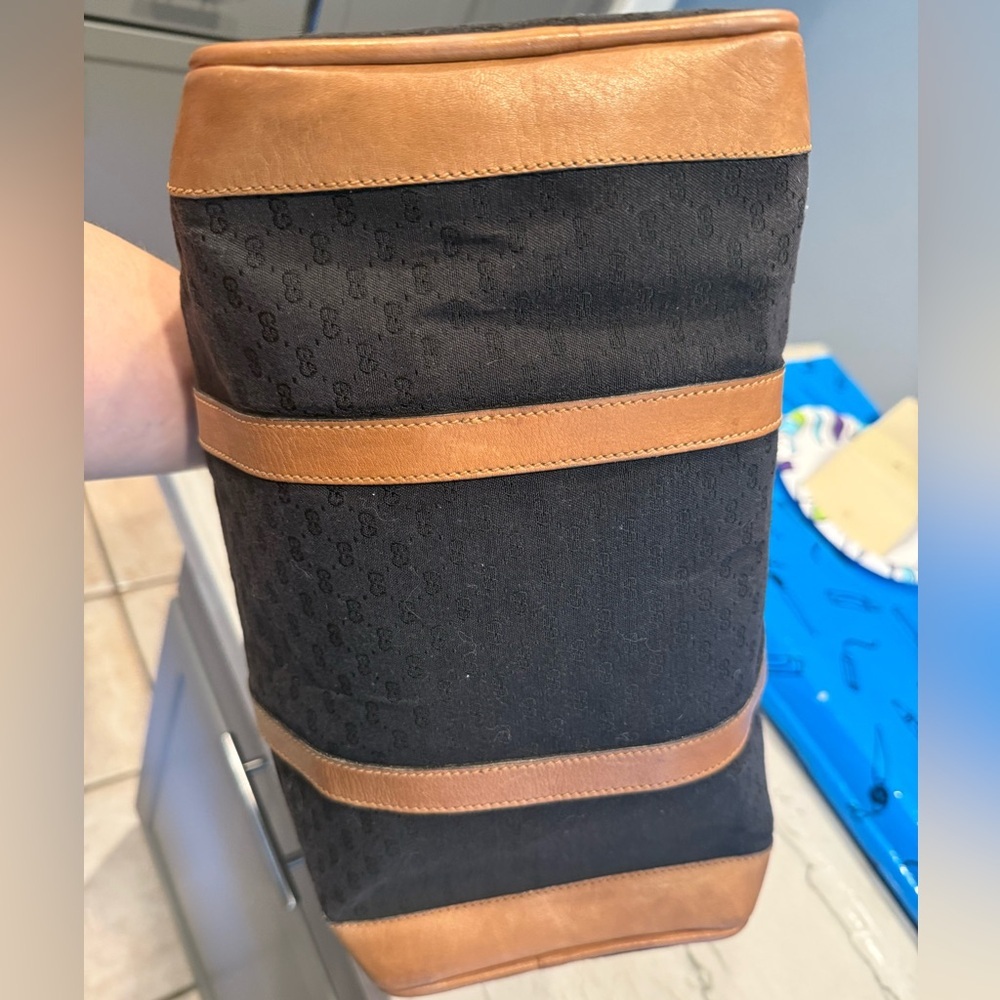 Gucci Black Canvas & Brown Leather Weekend Bag - Picture 7 of 16